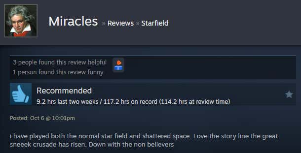 Imagem do artigo intitulado Starfield: Shattered Space, conforme contado pelas análises do Steam